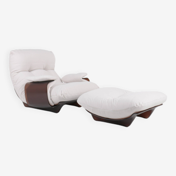 Armchair Marsala  with ottoman by Michel Ducaroy for Ligne Roset
