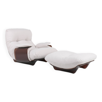 Armchair Marsala  with ottoman by Michel Ducaroy for Ligne Roset
