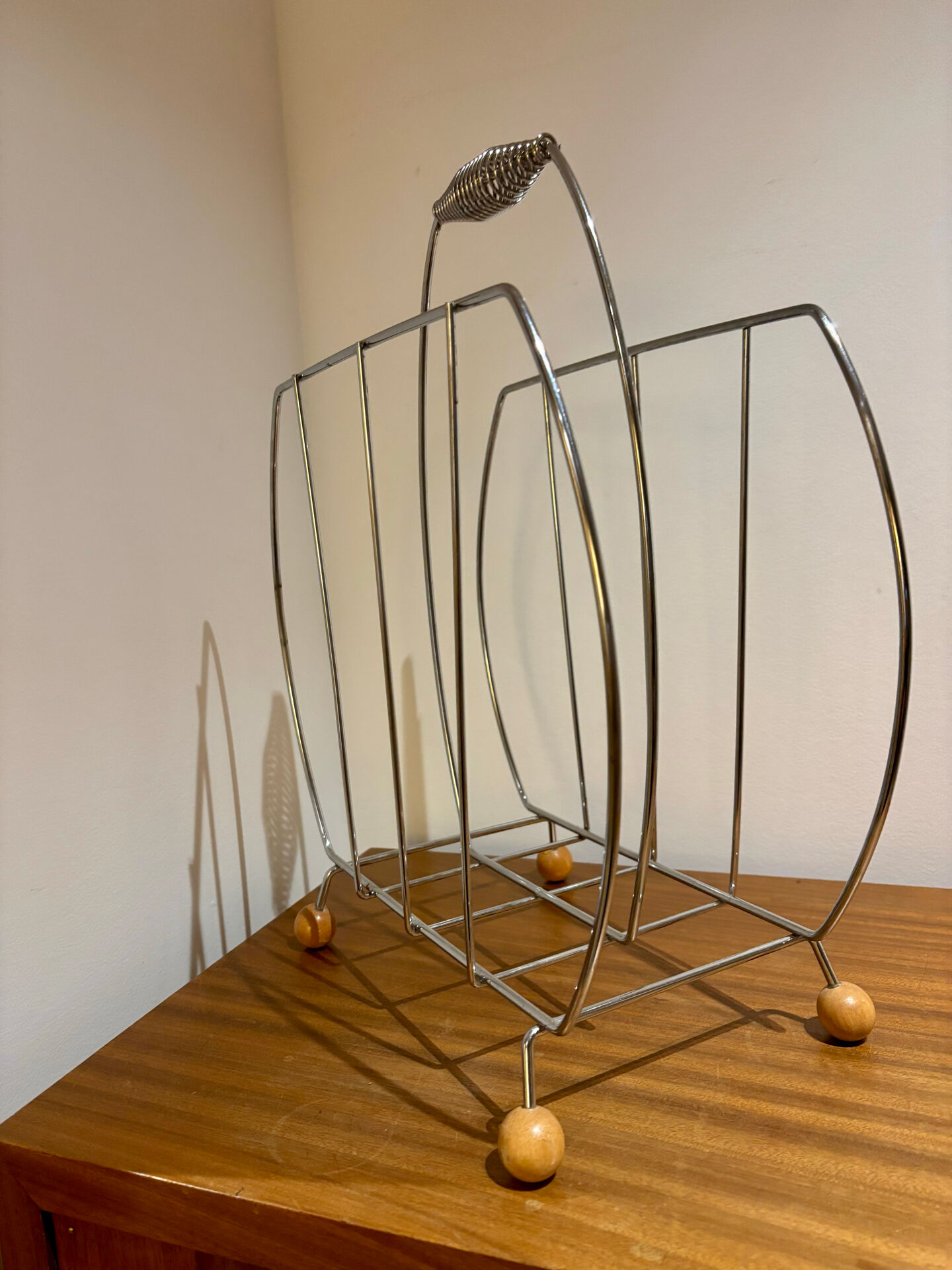 Vintage metal magazine rack