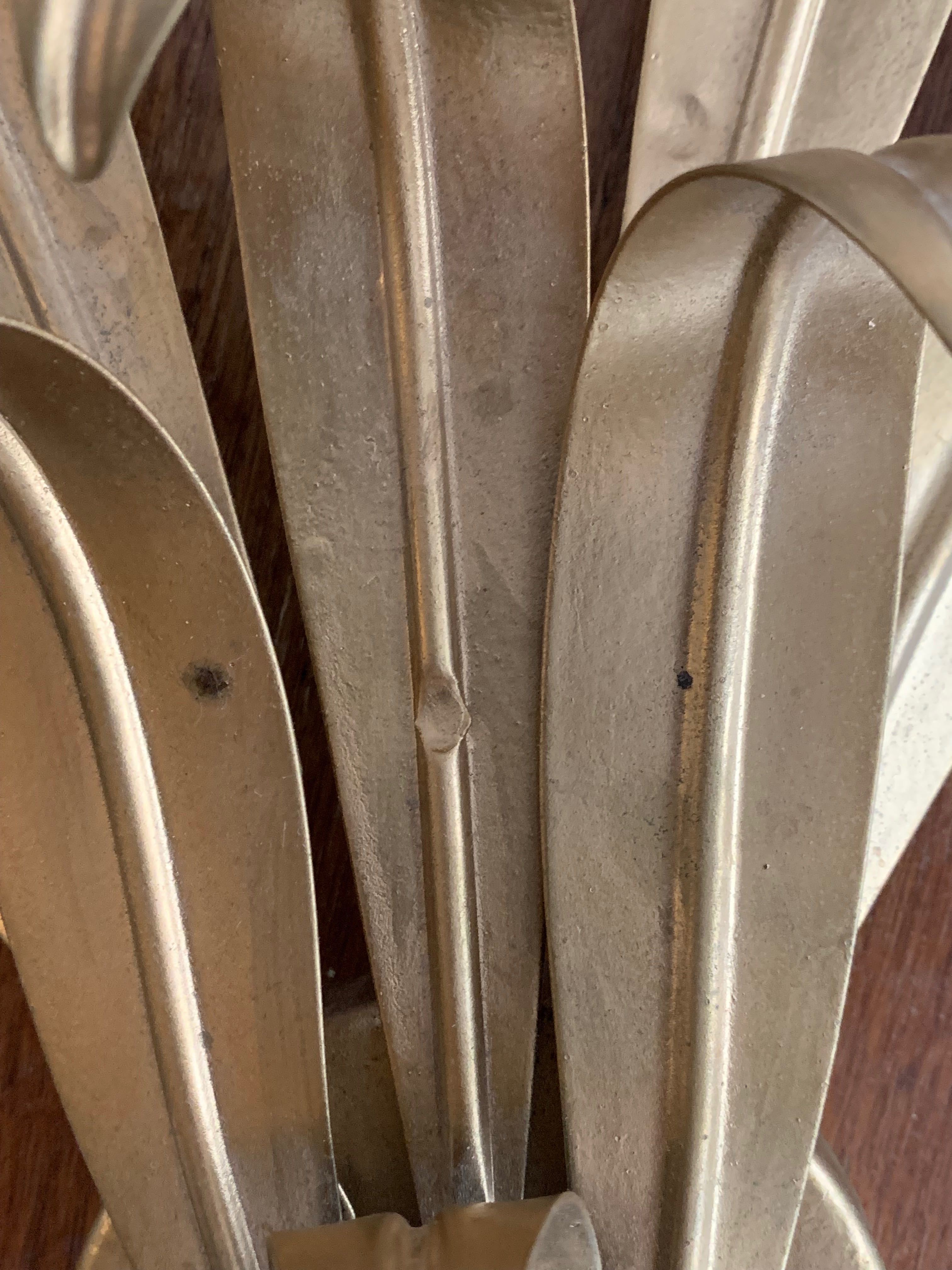 Applique deux lampes épi de blé acier doré