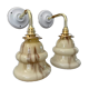 Set of two new electrified art deco wall lamps