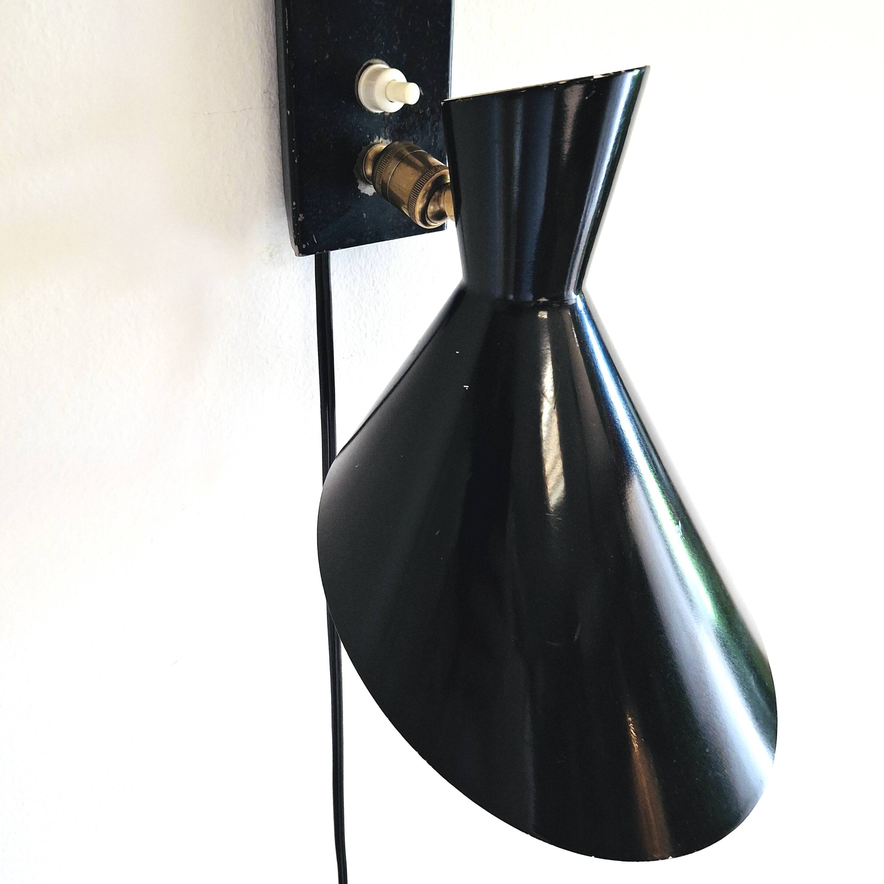 Light fixture, metal wall sconce, 1960s
