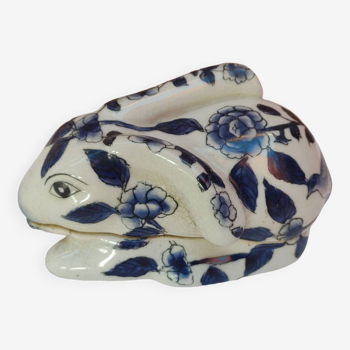 Old porcelain box in the shape of a rabbit