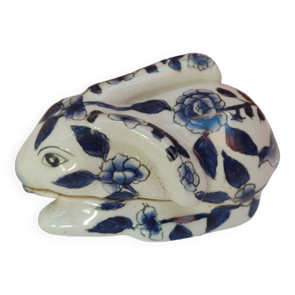 Old porcelain box in the shape of a rabbit