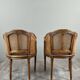 Pair of caned armchairs in Louis XVI style, 19th century