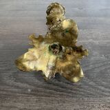 Antique chiselled bronze candlestick