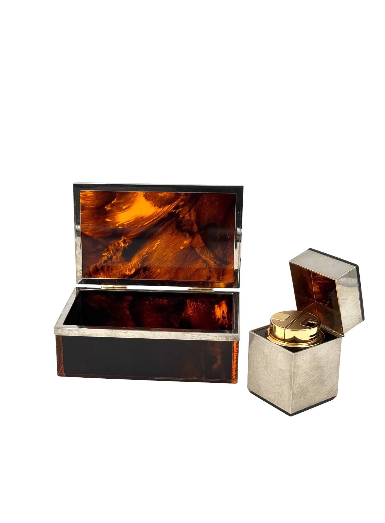 Hollywood regency luxury smoking set, Italy 1970