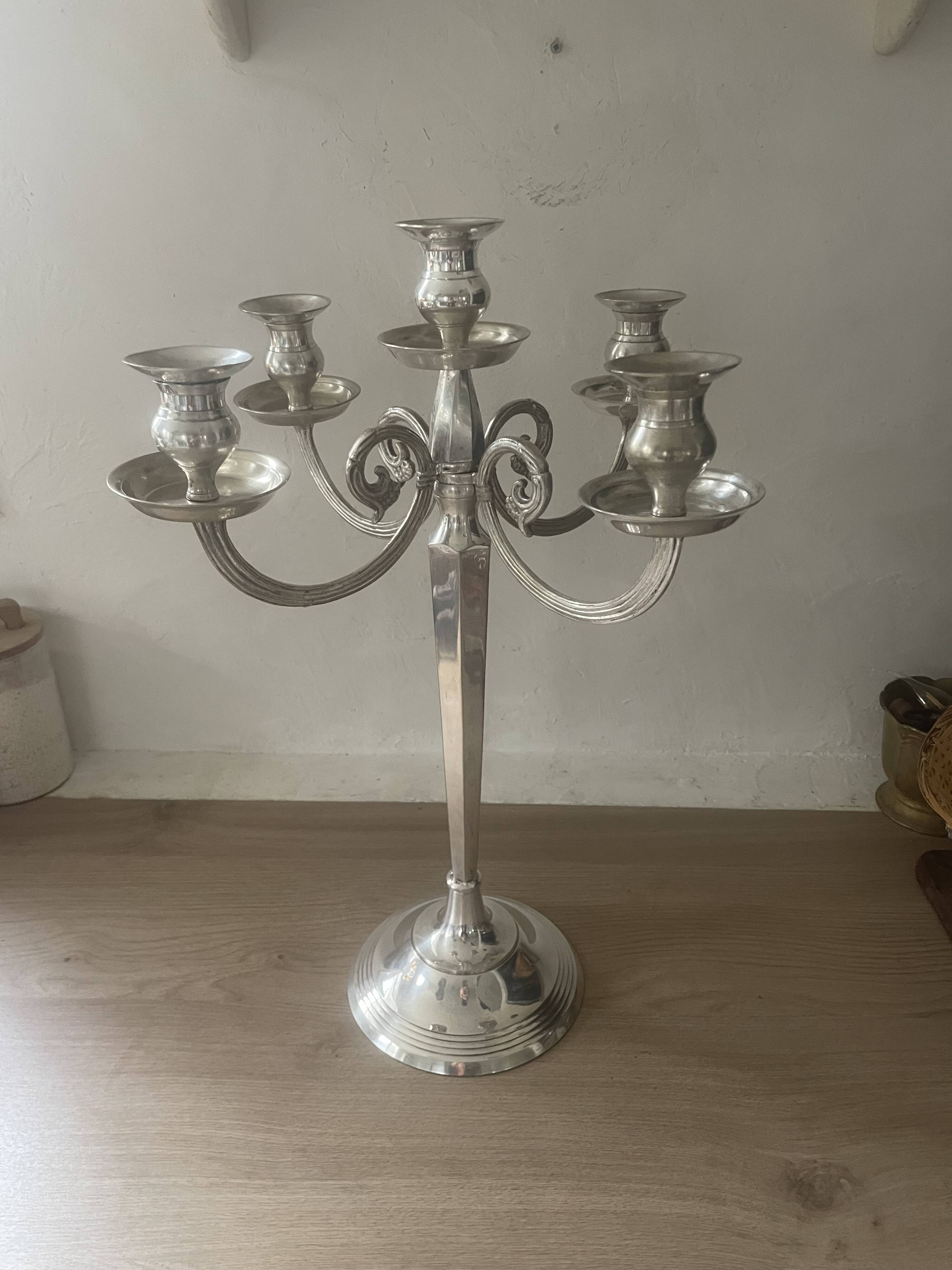 52cm silver-plated metal chandelier