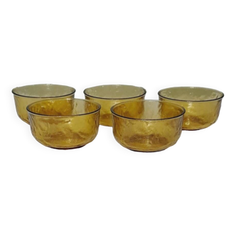 Set of 5 amber glass ramekins "L'Alsacienne"