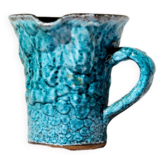 Blue textured ceramic handmade mug
