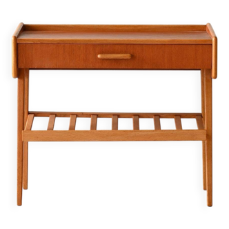 Vintage Scandinavian teak bedside table with drawer, 1960s