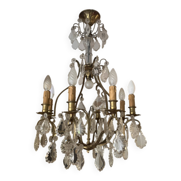 lustre laiton et cristal