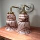 Pair of marbled pink opaline wall lights