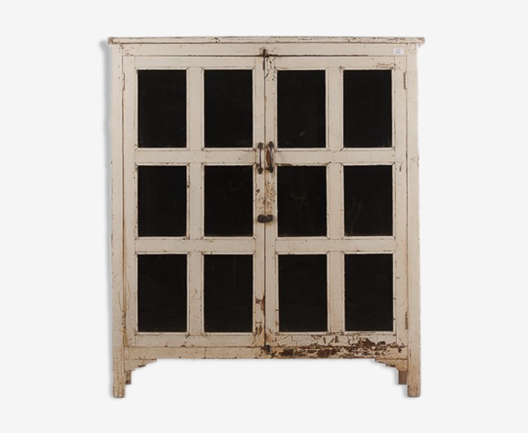 Bibliothèque vintage en bois blanc