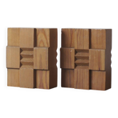 Mid-Century Modern Wooden Bookends, 1960s, Set of 2