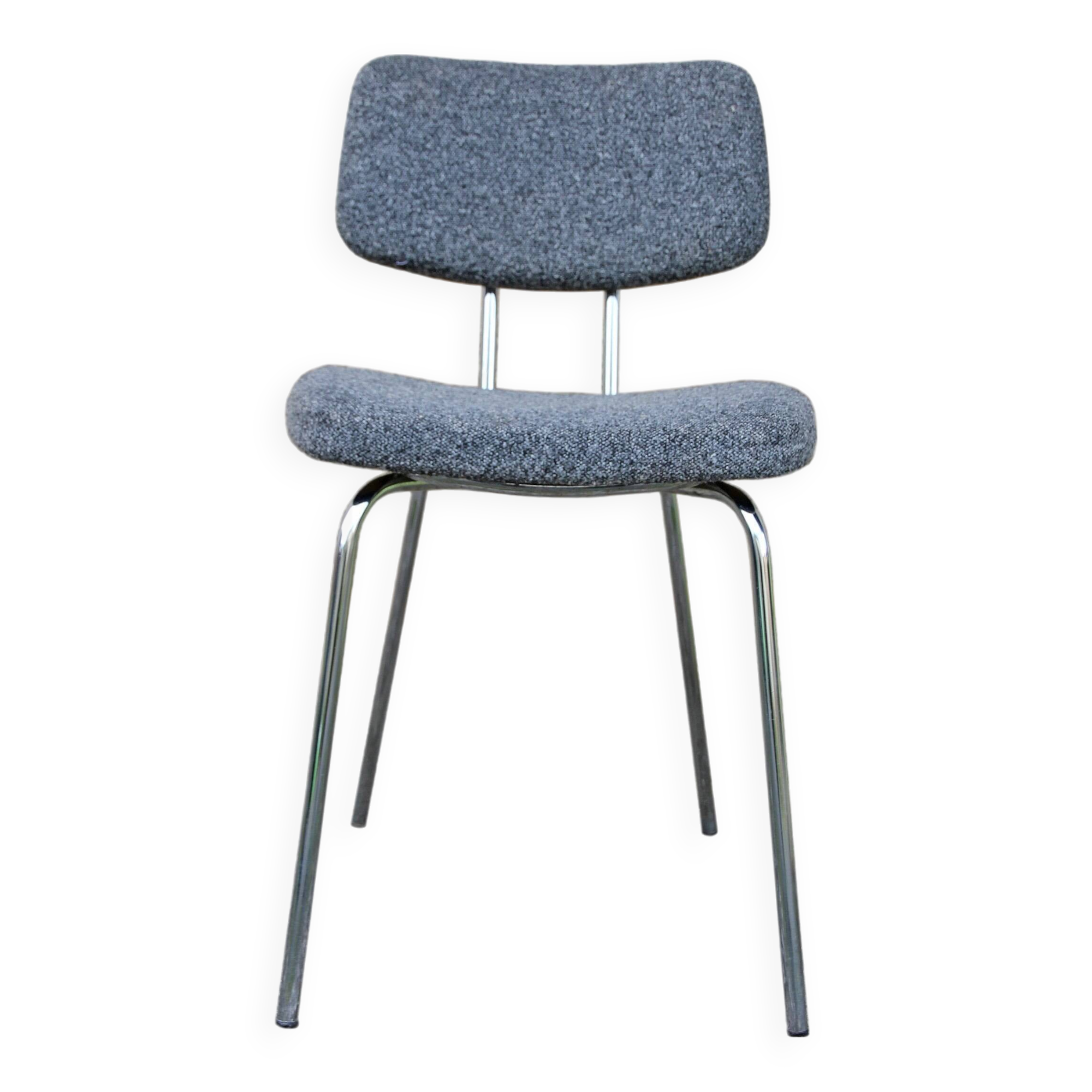Vintage gray stainless steel tube office chair