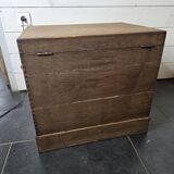 Solid oak safe from the Maubeuge central bank, box no. 475