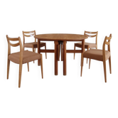 4 chaises scandinaves vintage en bois clair