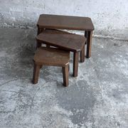 Nest of oak tables – set of 3