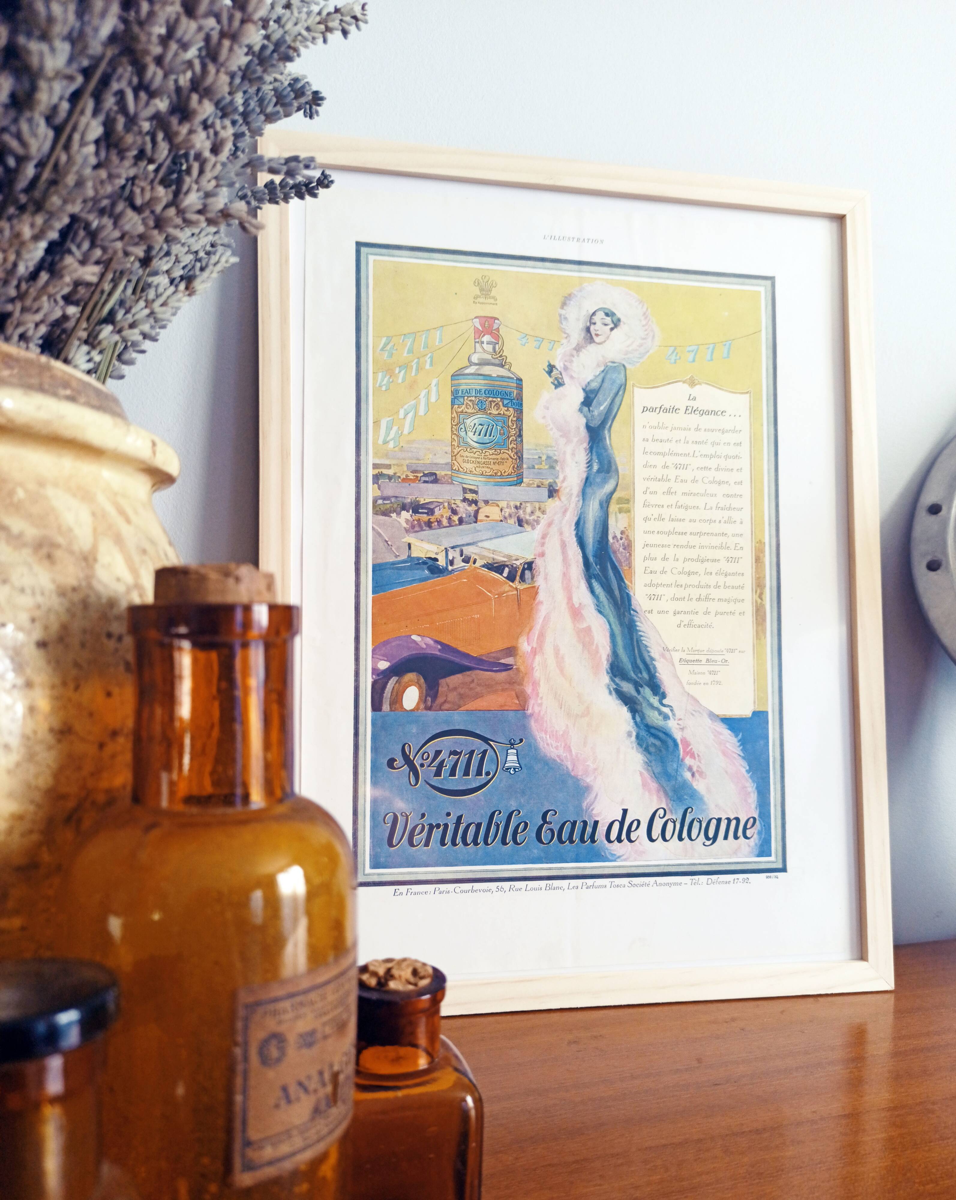Poster 1930s - original advertising print - cologne uae -30x40cm-with frame '201