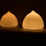 Pair of glass table lamps by Krásno nad Bečvou, 1960s