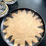 Denbac plate, flame-decorated ceramic