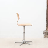Vintage chair adjustable workshop beech chrome