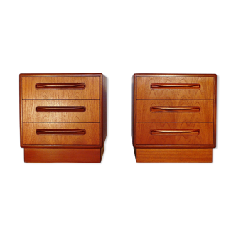 Pair of Scandinavian G Plan teak bedsides