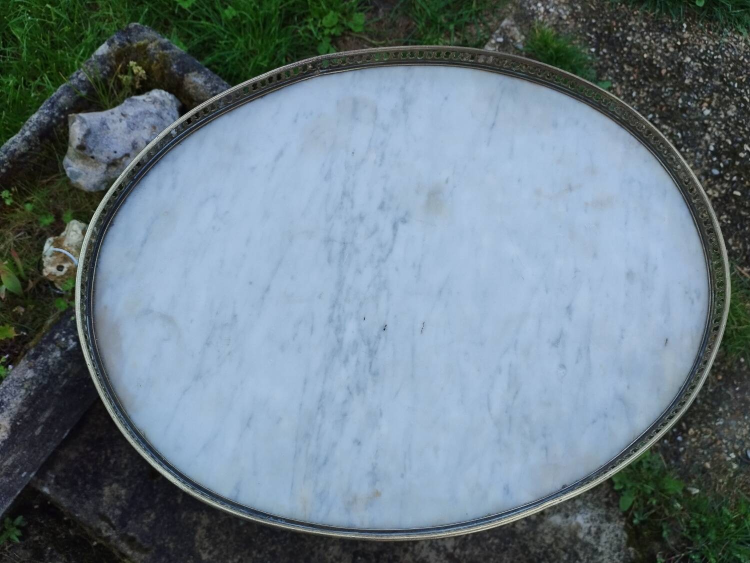 Chevet ancien style louis xvi plateau marbre