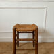 Straw seat wooden stool