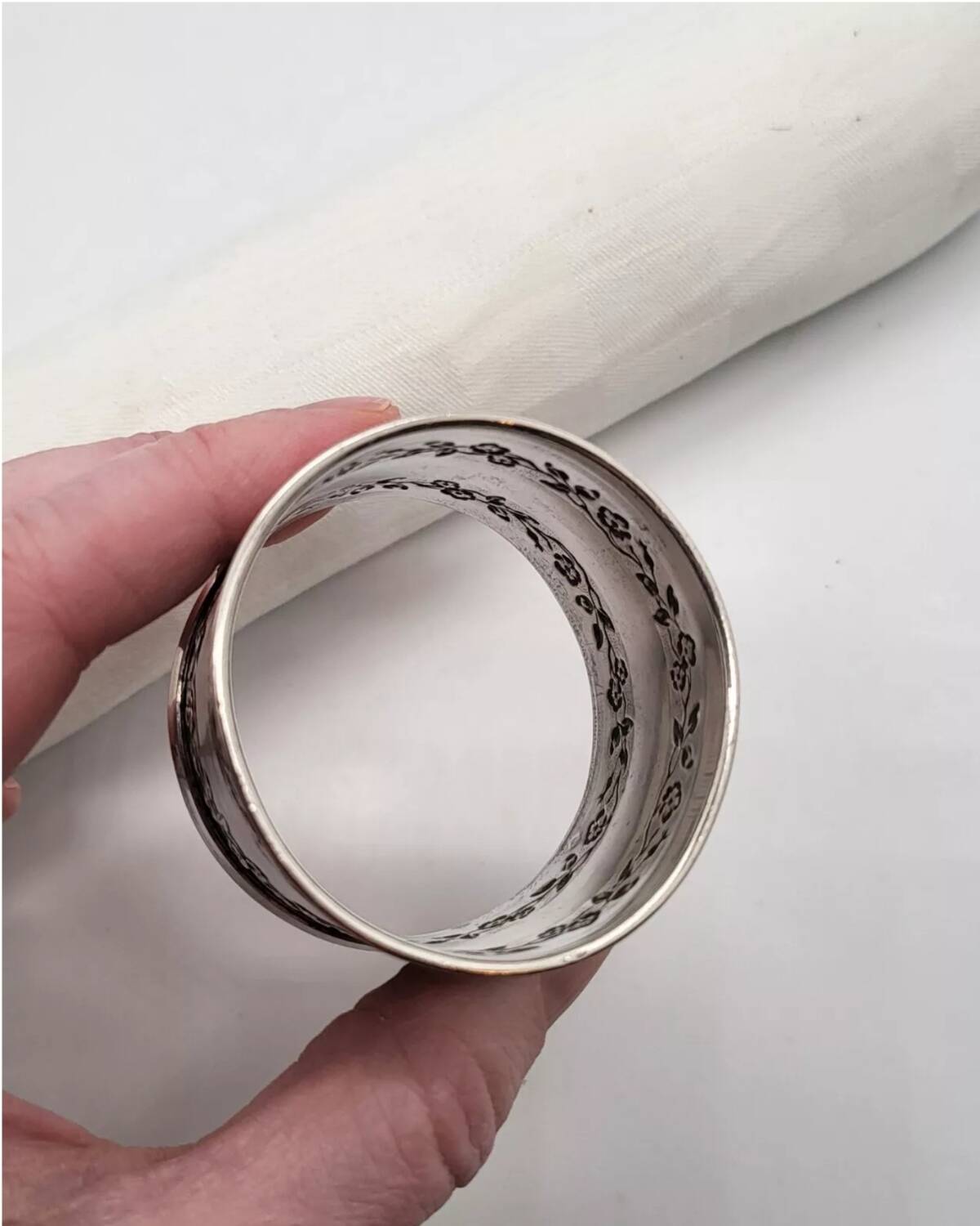 Antique Silver Napkin Ring with Minerva Hallmark