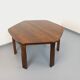 Vintage brutalist hexagonal dining table made of oak from the 1950s.
