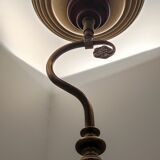 Lampadaire halogène laiton et bois