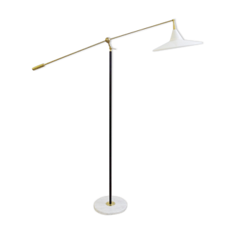 Floor lamp in brass and marble metal