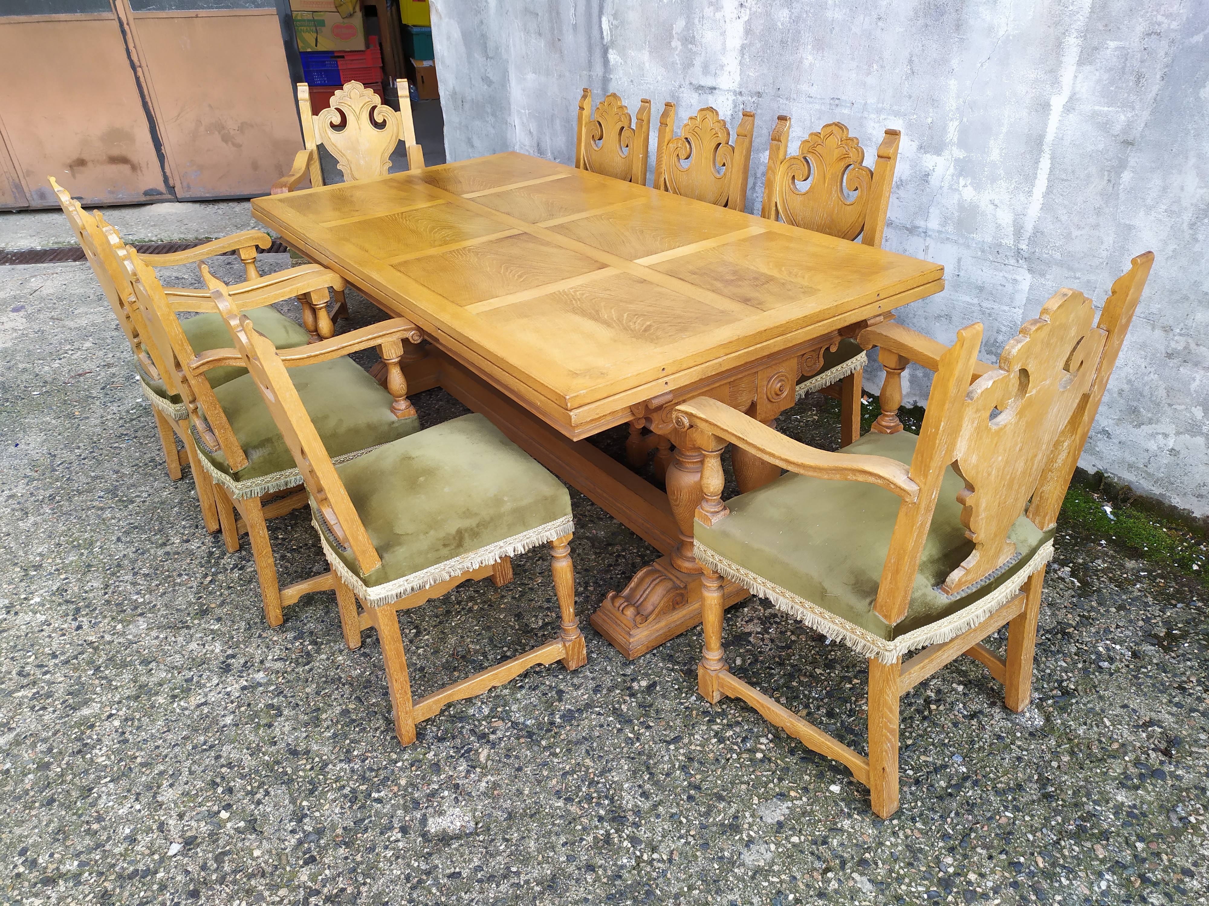 8 ceruse oak style chairs