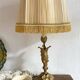 Lampe style Art Nouveau en métal doré et tissu plissé