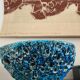 Eruptive ceramic dish from the 60s