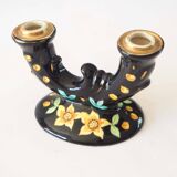 Double ceramic daffodil candle holder