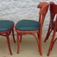 6 professional bar bistro chairs with green imitation seats in their patinas