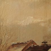 Enfants jouant dans la neige, huile sur toile, signée, vers 1900