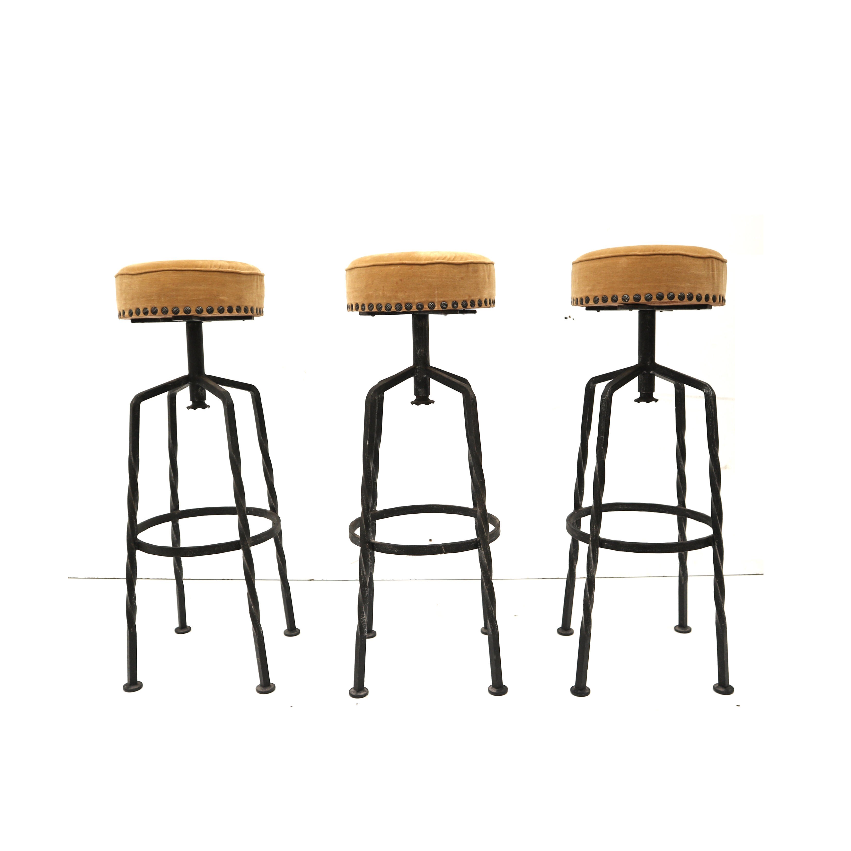 Set of six cast iron bar stools 1970s