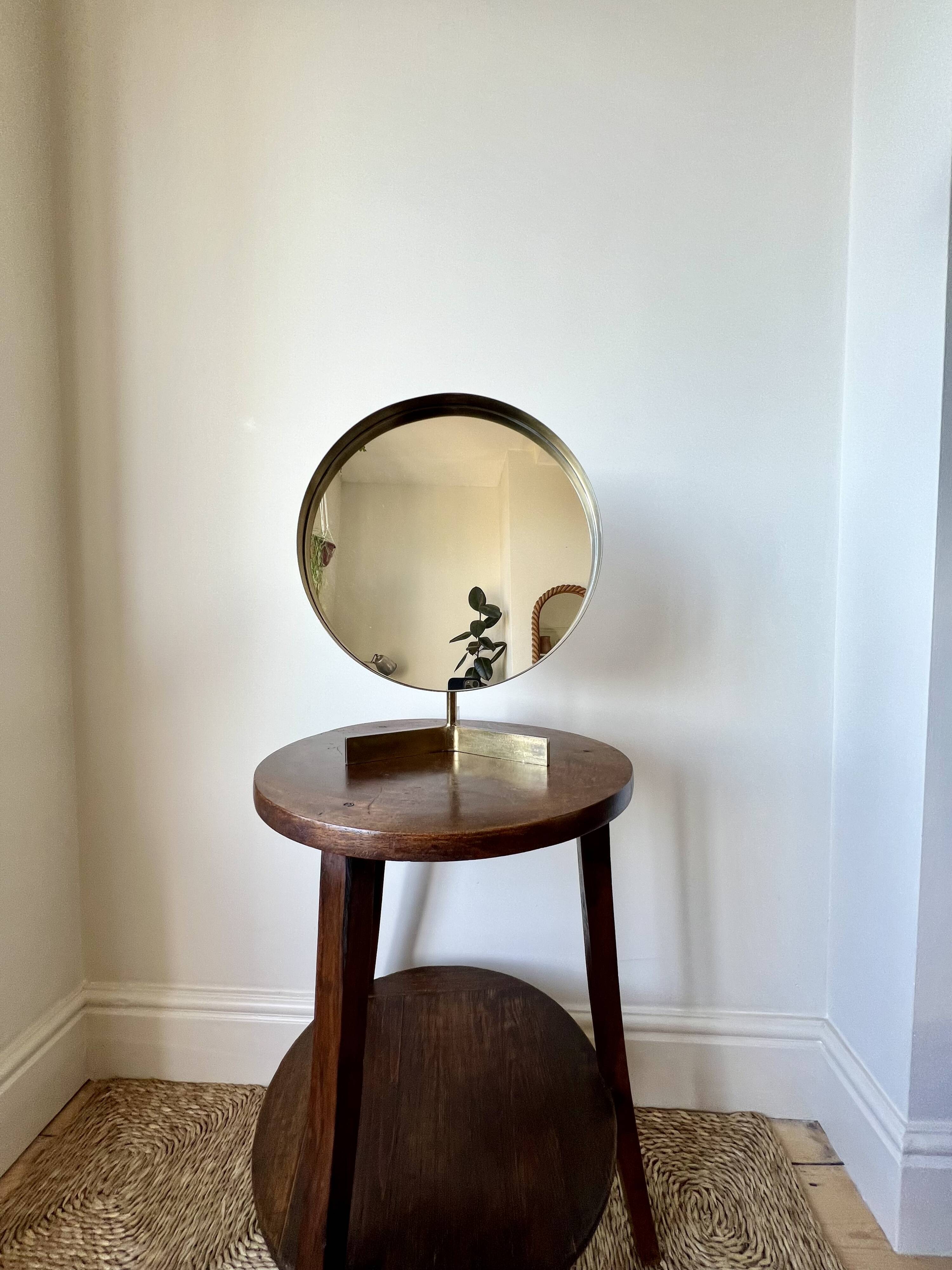 Mid century brass mirror by Durlston Designs, England 1960s
