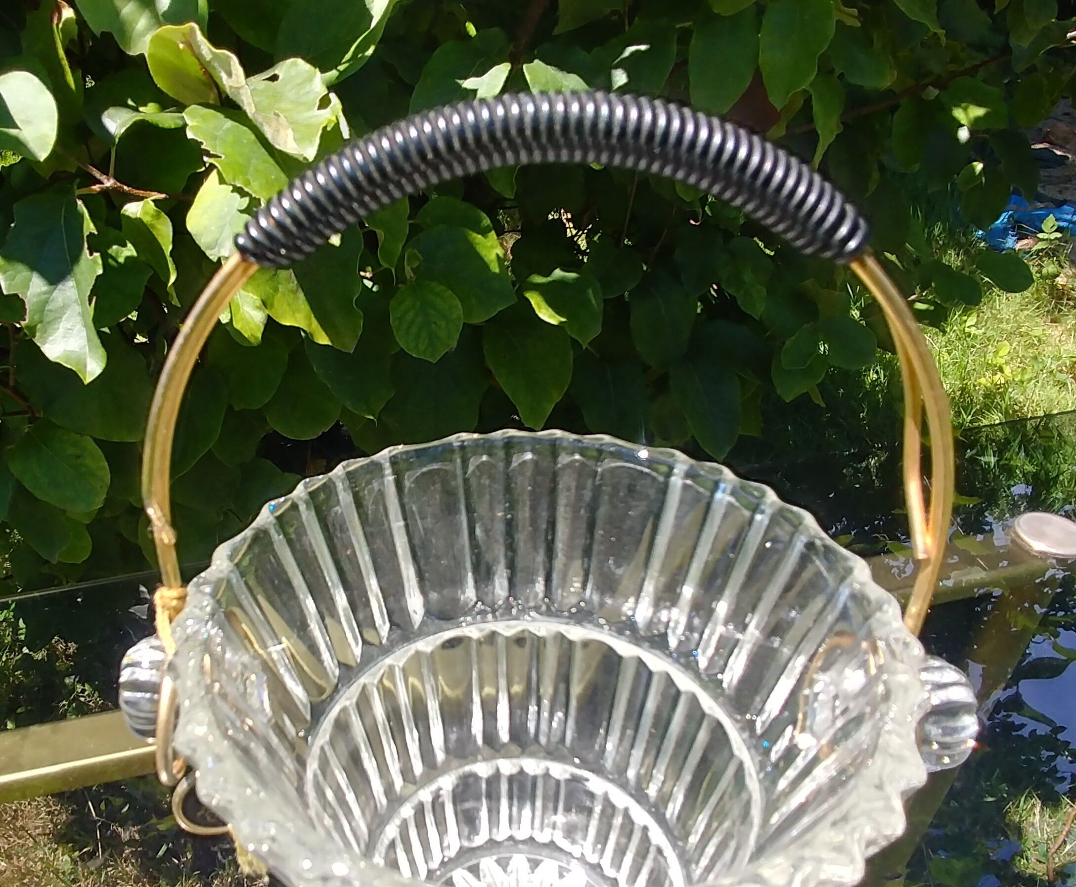 Vintage 60s cut glass ice bucket