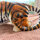 Tiger, Italian sculpture in glazed ceramic.