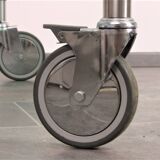 Wheeled glass coffee table