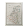 Geographic map 19th numbered Holland and Belgium