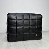 ‘80s vintage leather Kashima 1-seater + ottoman by Michel Ducaroy for Ligne Roset