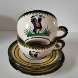 Two Henriot Quimper cups and saucers