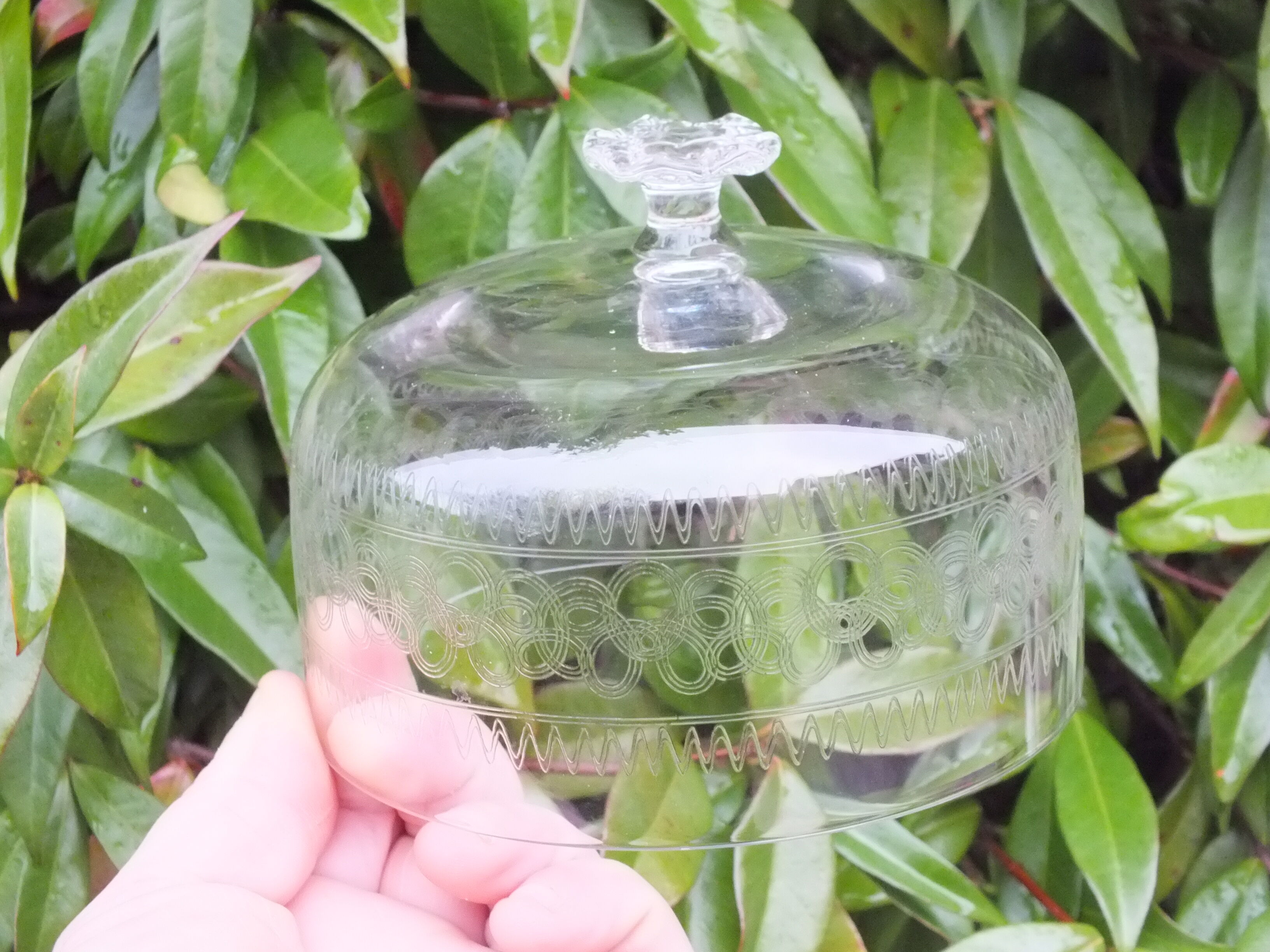 Antique crystal cheese bell