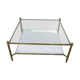 1970s french brass and white marble coffee table